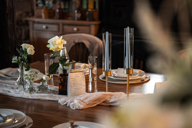 Hochzeitsdekoration in einer Kneipe im Saarland