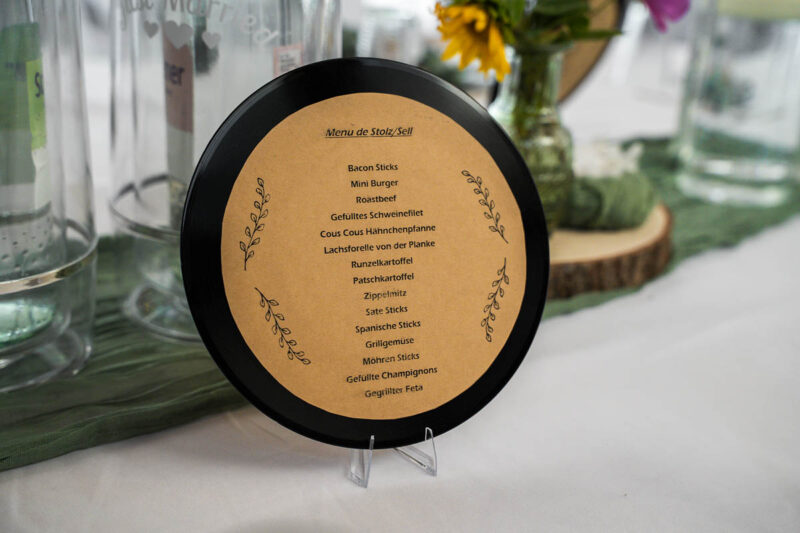 Das Menü an der Hochzeit
